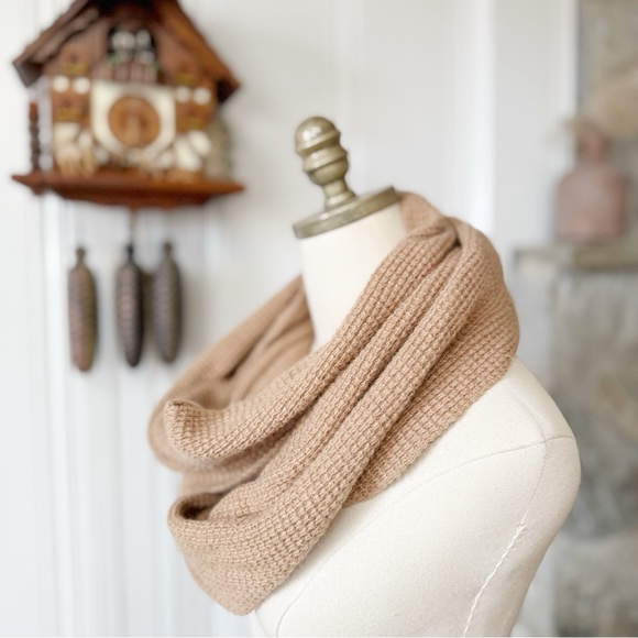 J. Crew Wool & Angora Blend Tan Knit Infinity Scarf - Picture 3 of 4